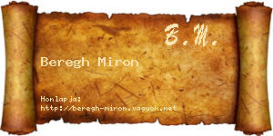 Beregh Miron névjegykártya